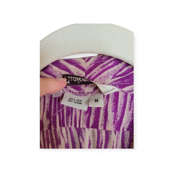 Tucker Silk Zebra Sleeveless Belted Dress Size M - Picture 6 of 9